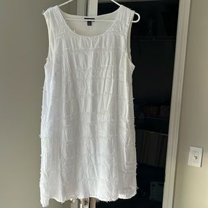 Nina Leonard White Sleeveless Dress